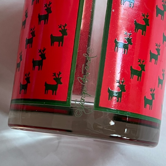 Set of 8 Vintage Christmas Holiday Tumbler low ball glasses by Georges Briard - Picture 8 of 9